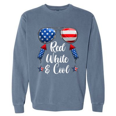 Red White And Blue American Flag Garment-Dyed Sweatshirt