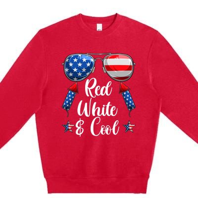 Red White And Blue American Flag Premium Crewneck Sweatshirt