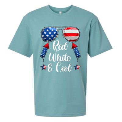 Red White And Blue American Flag Sueded Cloud Jersey T-Shirt