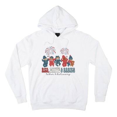 Red White And Babies Labor And Delivery Nurse 4th Of July Hoodie