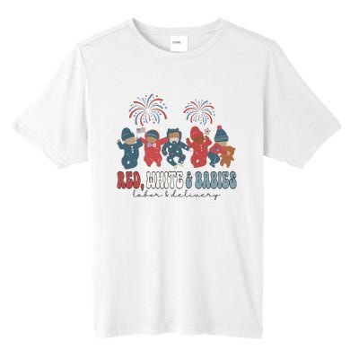 Red White And Babies Labor And Delivery Nurse 4th Of July Tall Fusion ChromaSoft Performance T-Shirt