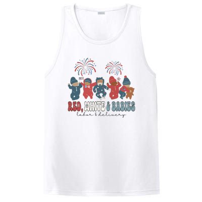 Red White And Babies Labor And Delivery Nurse 4th Of July PosiCharge Competitor Tank