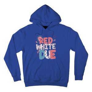 Red White And Due Pregnancy Announcement 4th Of July Groovy Hoodie