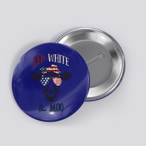 Red White And Blue Cow American Flag Heifer Gift Button