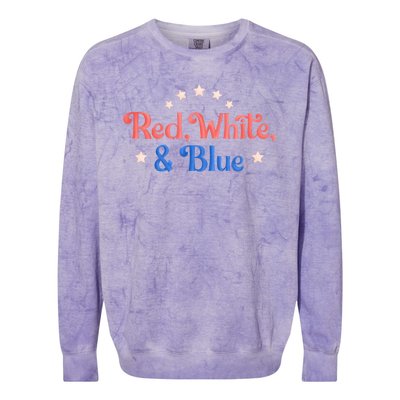 Red White And Blue 4th Of July Holiday Colorblast Crewneck Sweatshirt