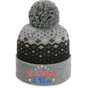 Red White And Blue 4th Of July Holiday The Baniff Cuffed Pom Beanie