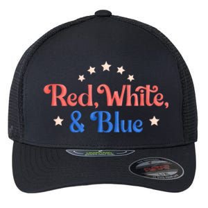 Red White And Blue 4th Of July Holiday Flexfit Unipanel Trucker Cap