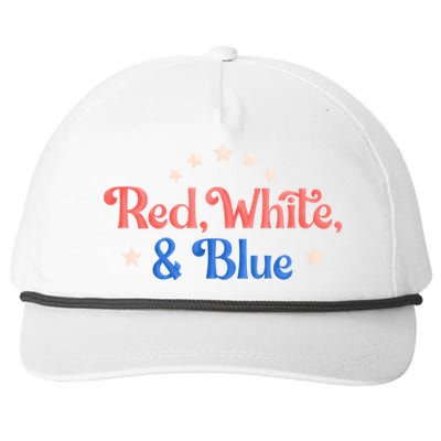 Red White And Blue 4th Of July Holiday Snapback Five-Panel Rope Hat