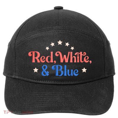 Red White And Blue 4th Of July Holiday 7-Panel Snapback Hat