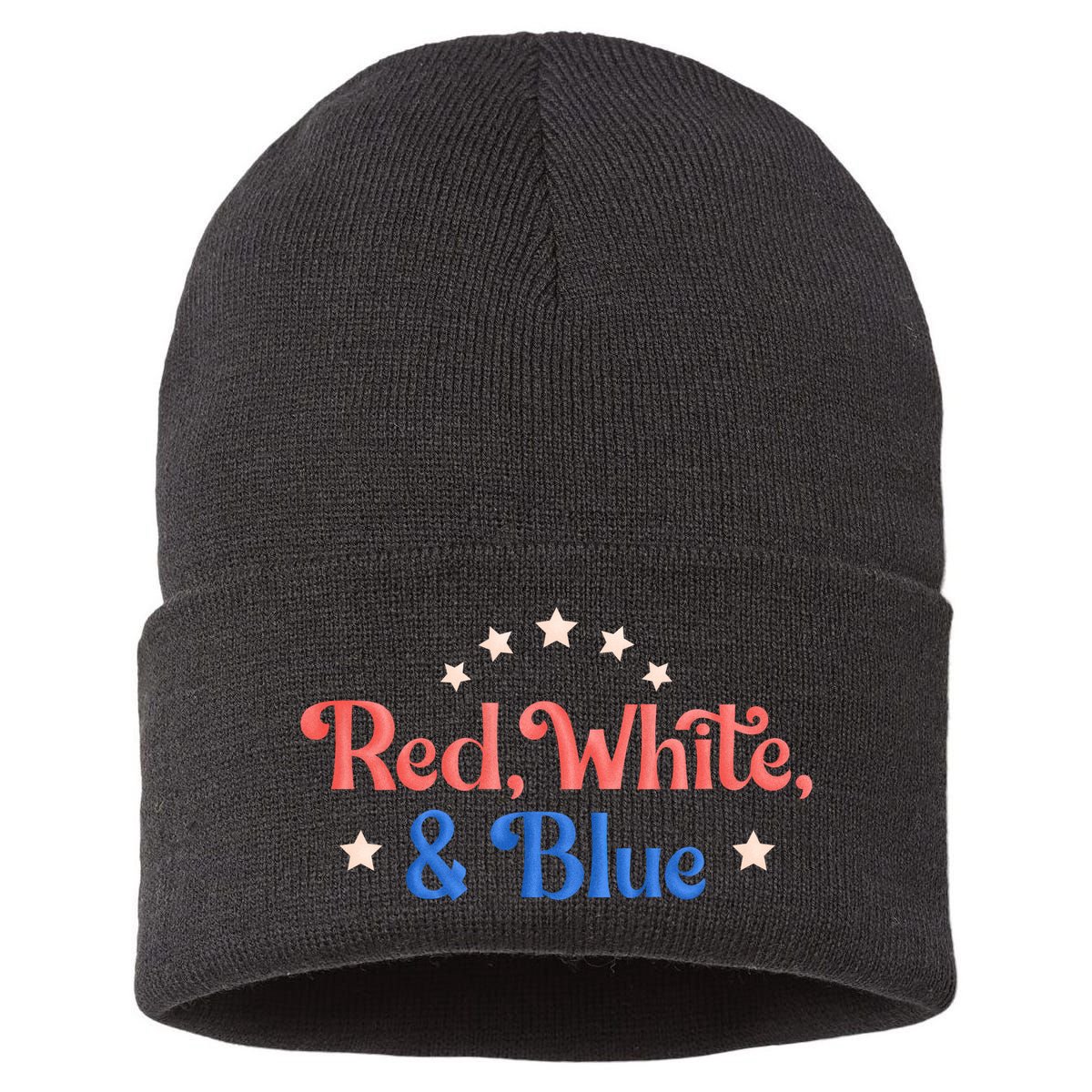 Red White And Blue 4th Of July Holiday Sustainable Knit Beanie