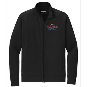 Red White And Blue 4th Of July Holiday Stretch Full-Zip Cadet Jacket