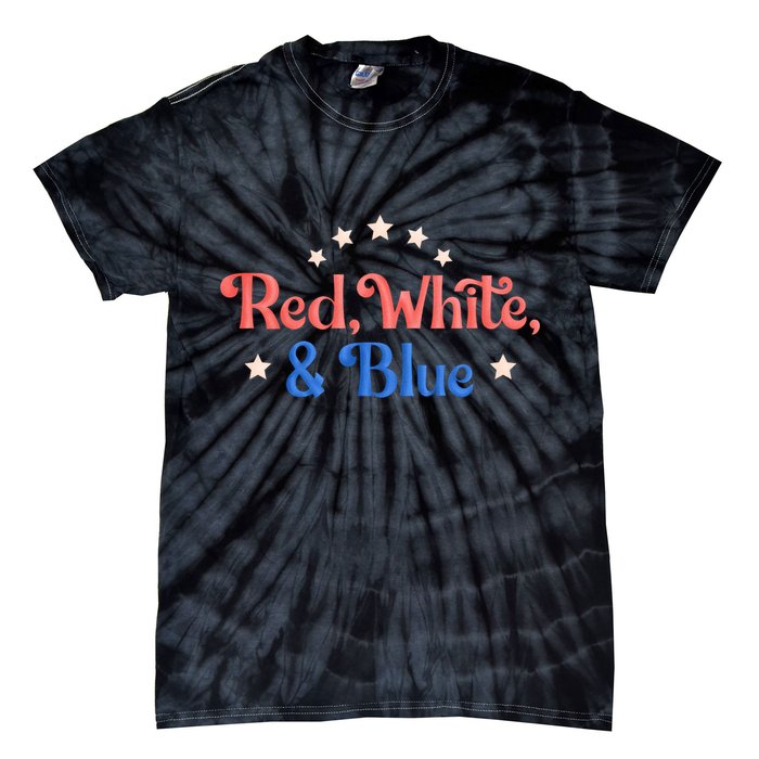 Red White And Blue 4th Of July Holiday Tie-Dye T-Shirt
