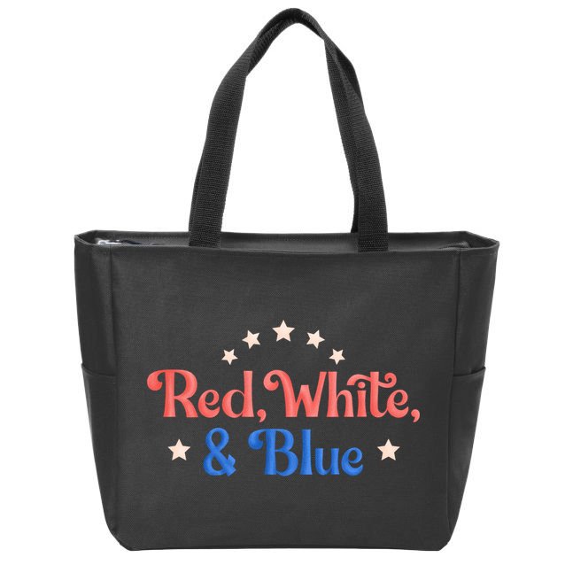 Red White And Blue 4th Of July Holiday Zip Tote Bag