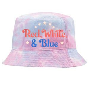 Red White And Blue 4th Of July Holiday Tie-Dyed Bucket Hat