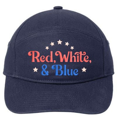 Red White And Blue 4th Of July Holiday 7-Panel Snapback Hat