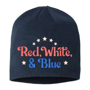 Red White And Blue 4th Of July Holiday Sustainable Beanie