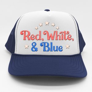 Red White And Blue 4th Of July Holiday Trucker Hat