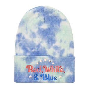 Red White And Blue 4th Of July Holiday Tie Dye 12in Knit Beanie