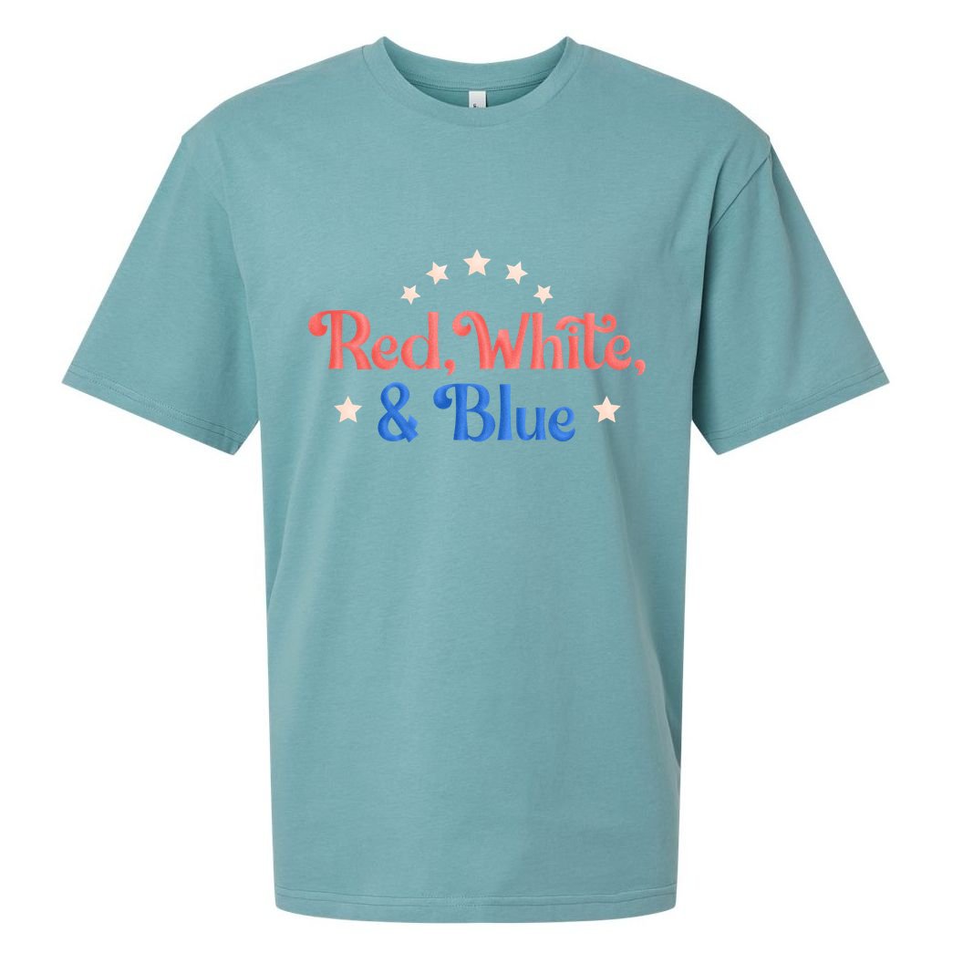 Red White And Blue 4th Of July Holiday Sueded Cloud Jersey T-Shirt