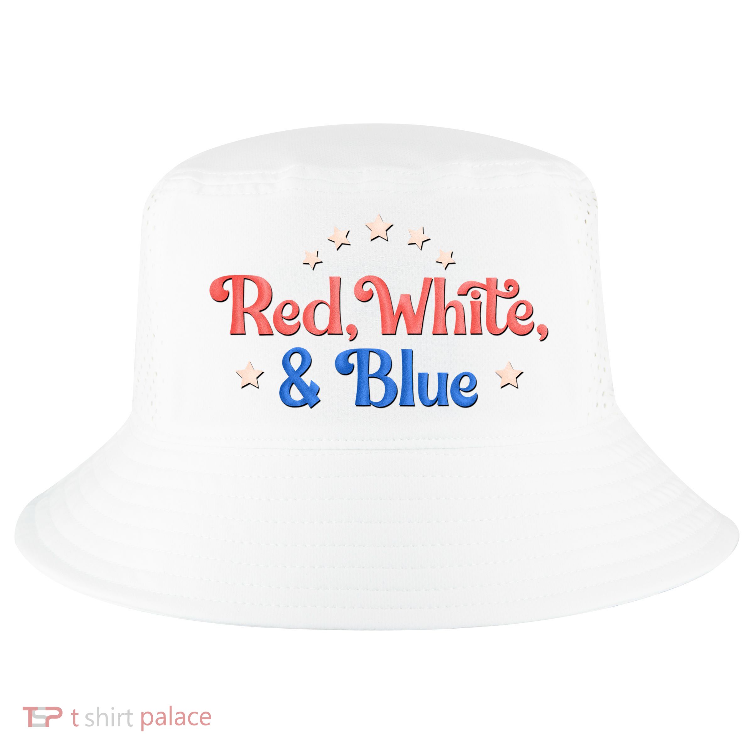 Red White And Blue 4th Of July Holiday Cool Comfort Performance Bucket Hat