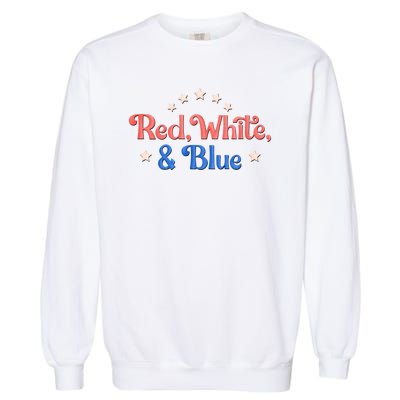 Red White And Blue 4th Of July Holiday Garment-Dyed Sweatshirt