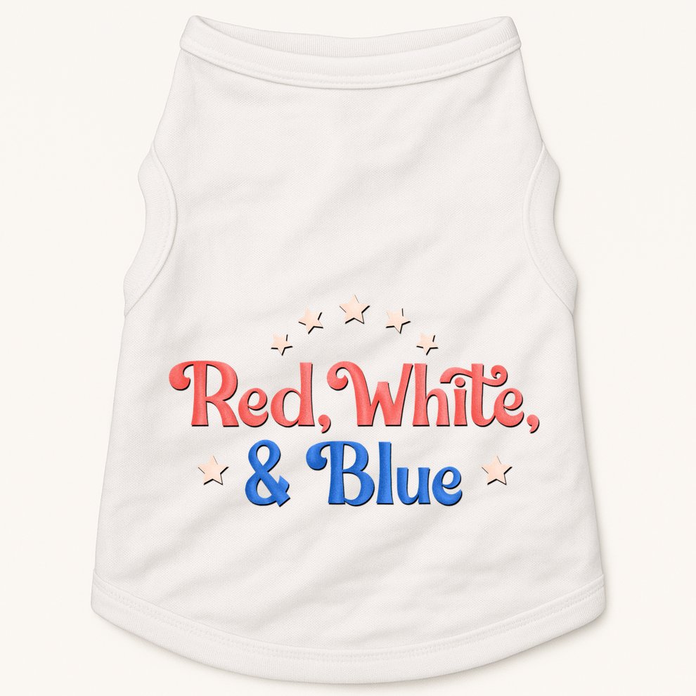 Red White And Blue 4th Of July Holiday Doggie Tank