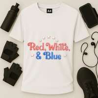 Red White And Blue 4th Of July Holiday Cooling Performance Crew T-Shirt
