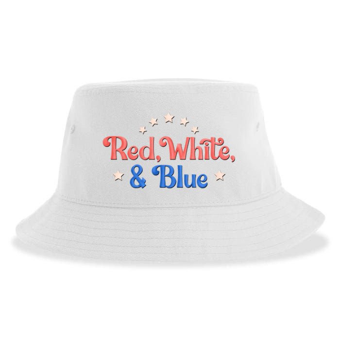 Red White And Blue 4th Of July Holiday Sustainable Bucket Hat