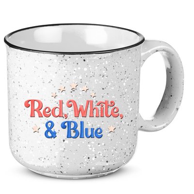 Red White And Blue 4th Of July Holiday 15oz Campfire Ceramic Mug
