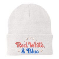 Red White And Blue 4th Of July Holiday Knit Cap Winter Beanie