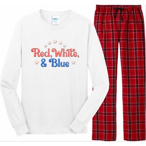 Red White And Blue 4th Of July Holiday Long Sleeve Pajama Set