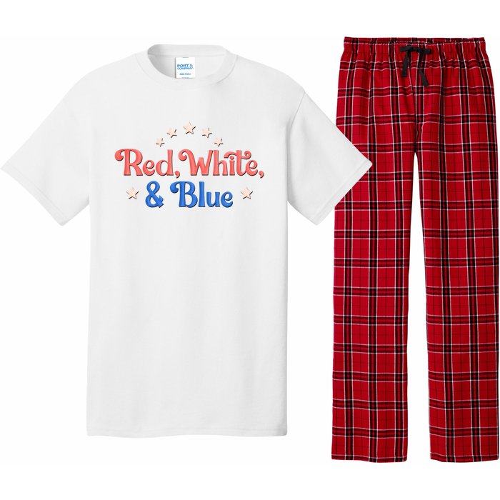 Red White And Blue 4th Of July Holiday Pajama Set