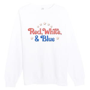 Red White And Blue 4th Of July Holiday Premium Crewneck Sweatshirt