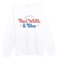 Red White And Blue 4th Of July Holiday Premium Crewneck Sweatshirt