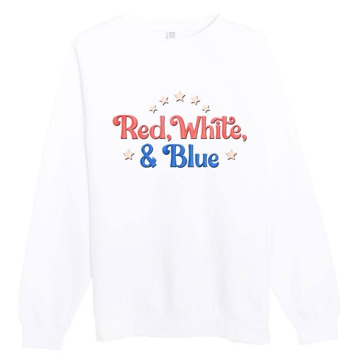 Red White And Blue 4th Of July Holiday Premium Crewneck Sweatshirt