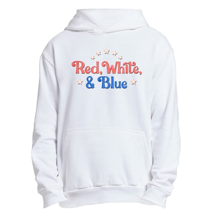 Red White And Blue 4th Of July Holiday Urban Pullover Hoodie