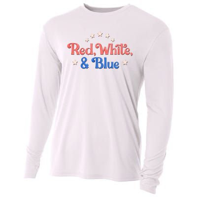 Red White And Blue 4th Of July Holiday Cooling Performance Long Sleeve Crew