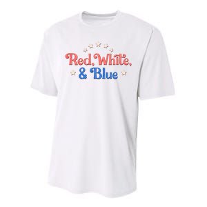 Red White And Blue 4th Of July Holiday Performance Sprint T-Shirt