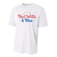 Red White And Blue 4th Of July Holiday Performance Sprint T-Shirt