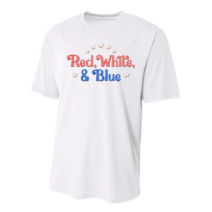 Red White And Blue 4th Of July Holiday Performance Sprint T-Shirt