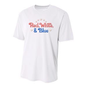 Red White And Blue 4th Of July Holiday Youth Performance Sprint T-Shirt