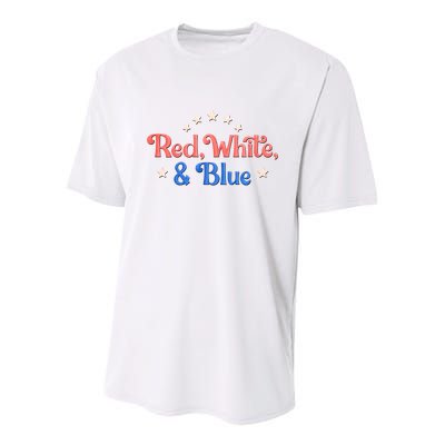 Red White And Blue 4th Of July Holiday Youth Performance Sprint T-Shirt