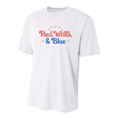 Red White And Blue 4th Of July Holiday Youth Performance Sprint T-Shirt