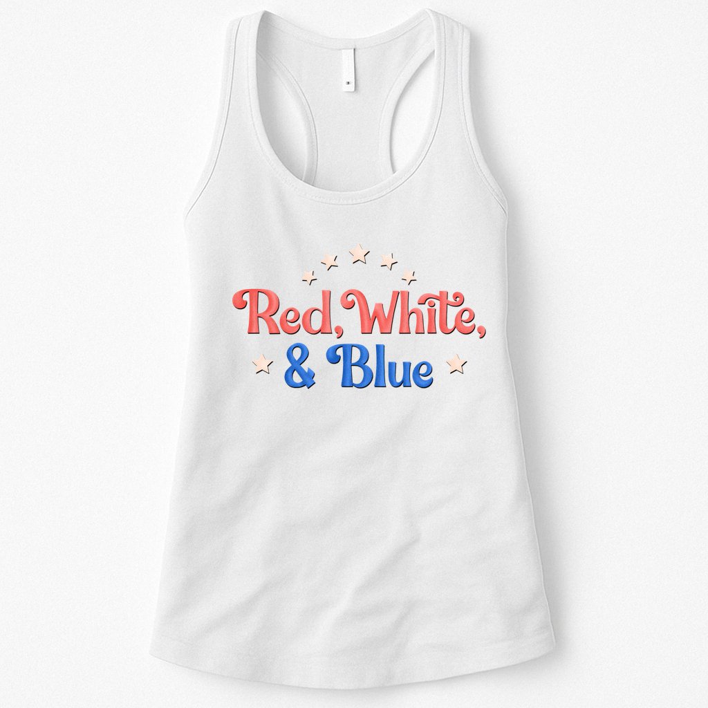 Red White And Blue 4th Of July Holiday Womens Tank Top