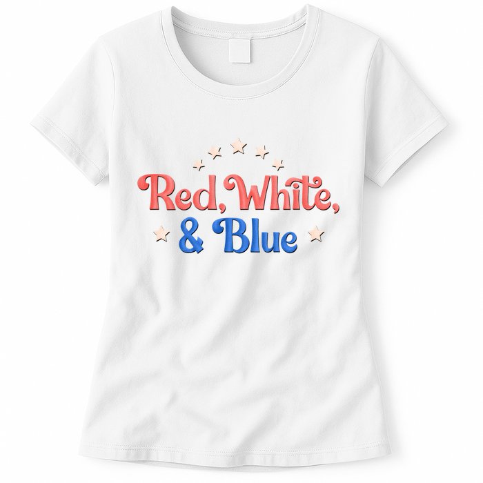 Red White And Blue 4th Of July Holiday Womens T-Shirt