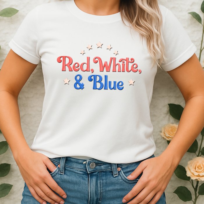 Red White And Blue 4th Of July Holiday Womens T-Shirt