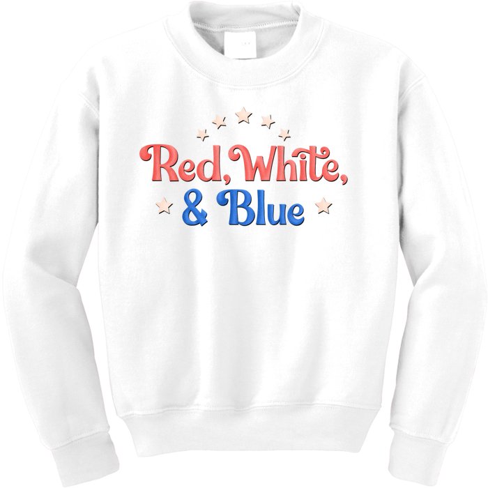 Red White And Blue 4th Of July Holiday Kids Sweatshirt