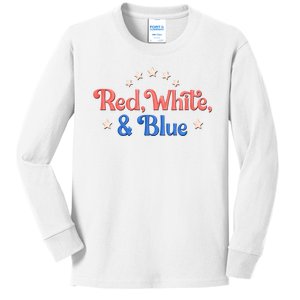 Red White And Blue 4th Of July Holiday Kids Long Sleeve Shirt