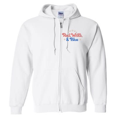 Red White And Blue 4th Of July Holiday Full Zip Hoodie