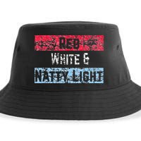 Red White And Natty Light 4th of July Sustainable Bucket Hat